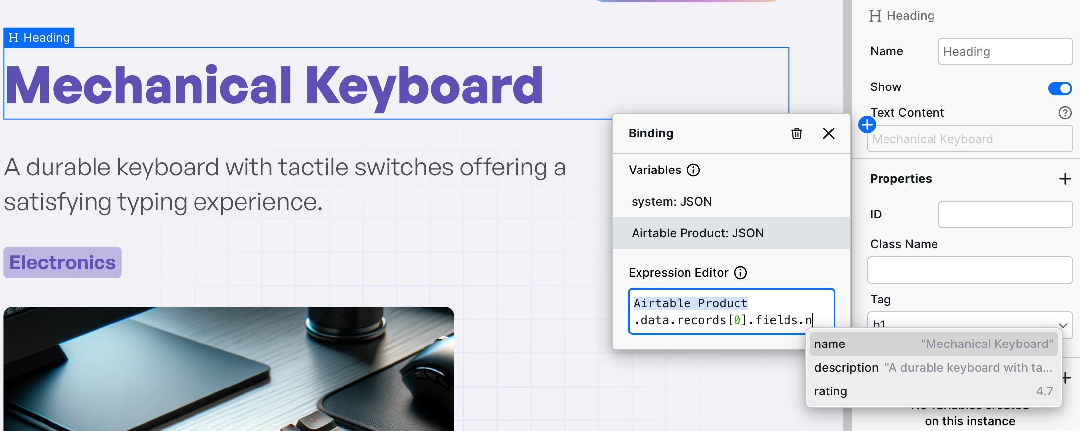 Binding Airtable data to Webstudio components