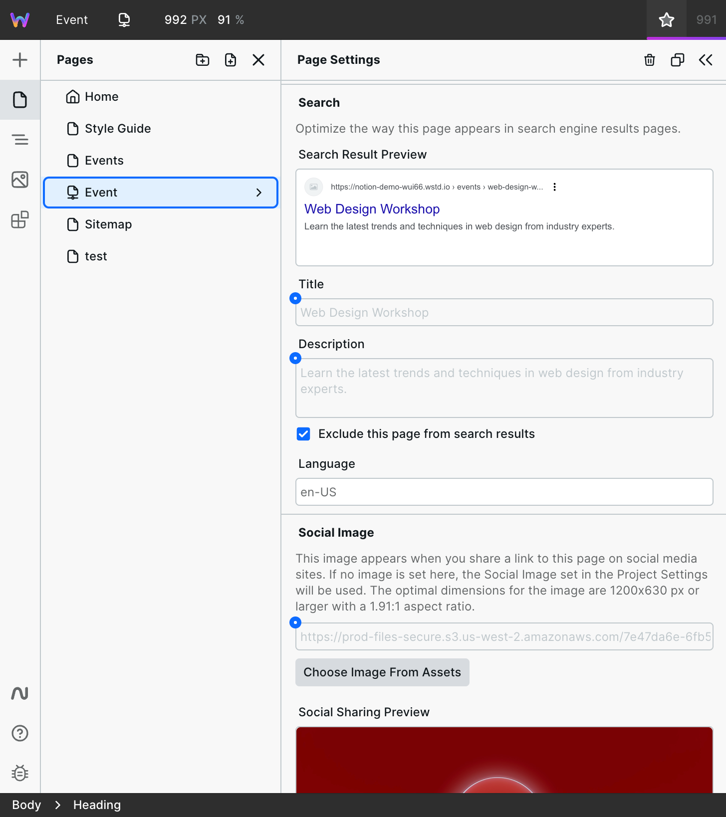 Status code for Notion page.
