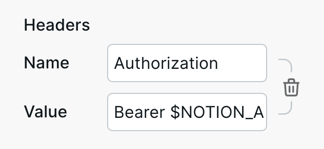 Notion authorization Bearer